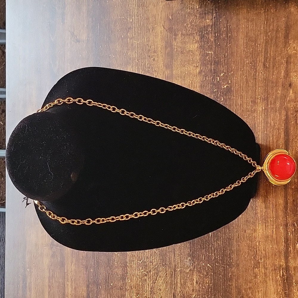 Vintage Mollie Gladstone Red Fire Necklace
